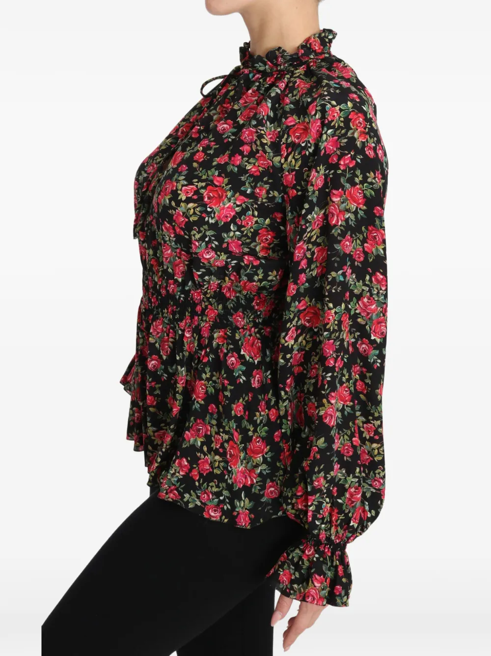Dolce & Gabbana Shirt met bloemenprint Zwart