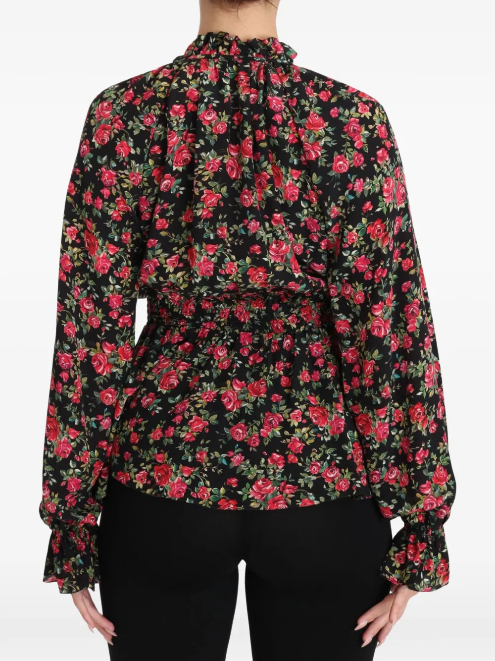 Dolce & Gabbana Shirt met bloemenprint Zwart