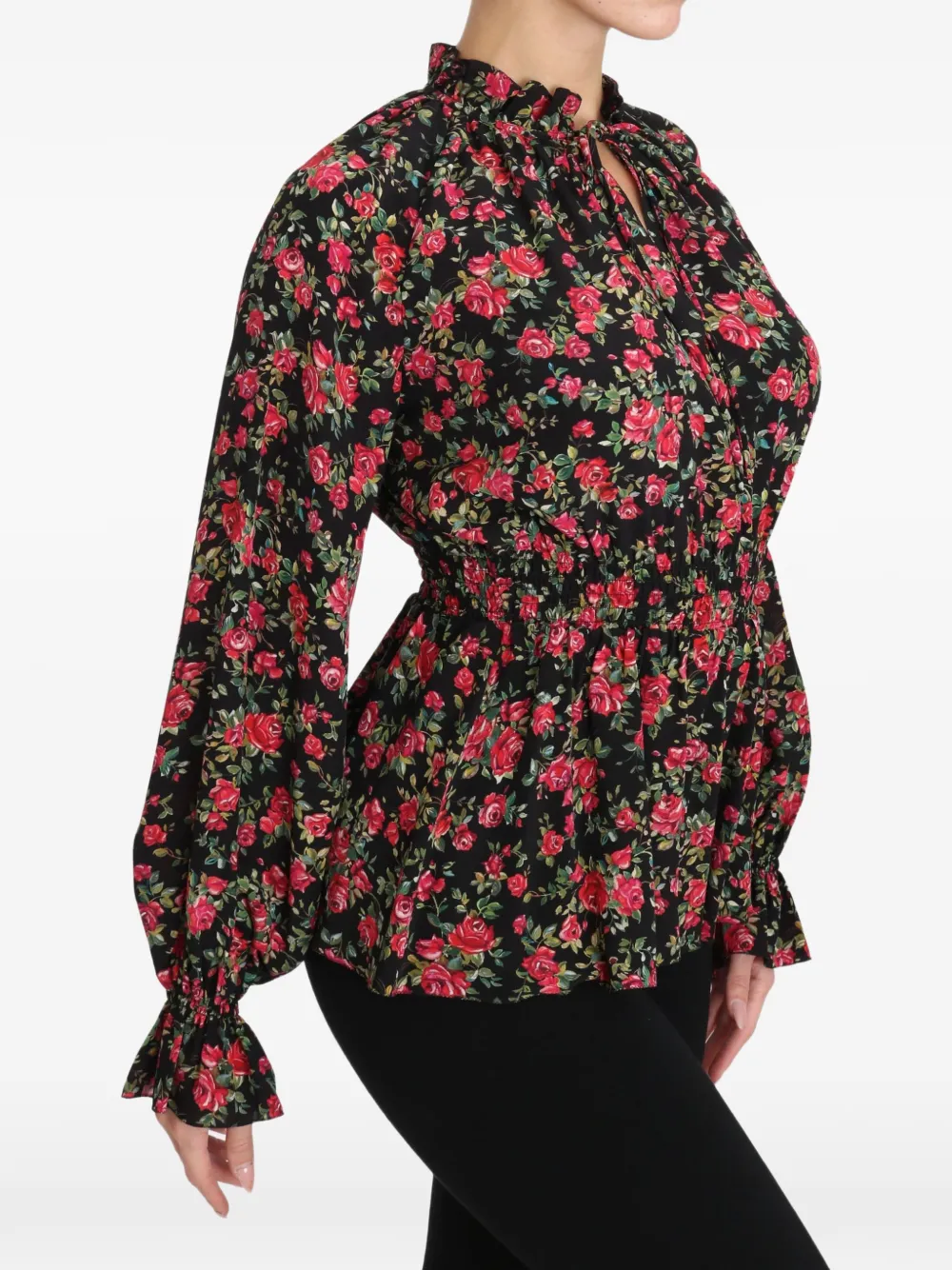 Dolce & Gabbana Shirt met bloemenprint Zwart