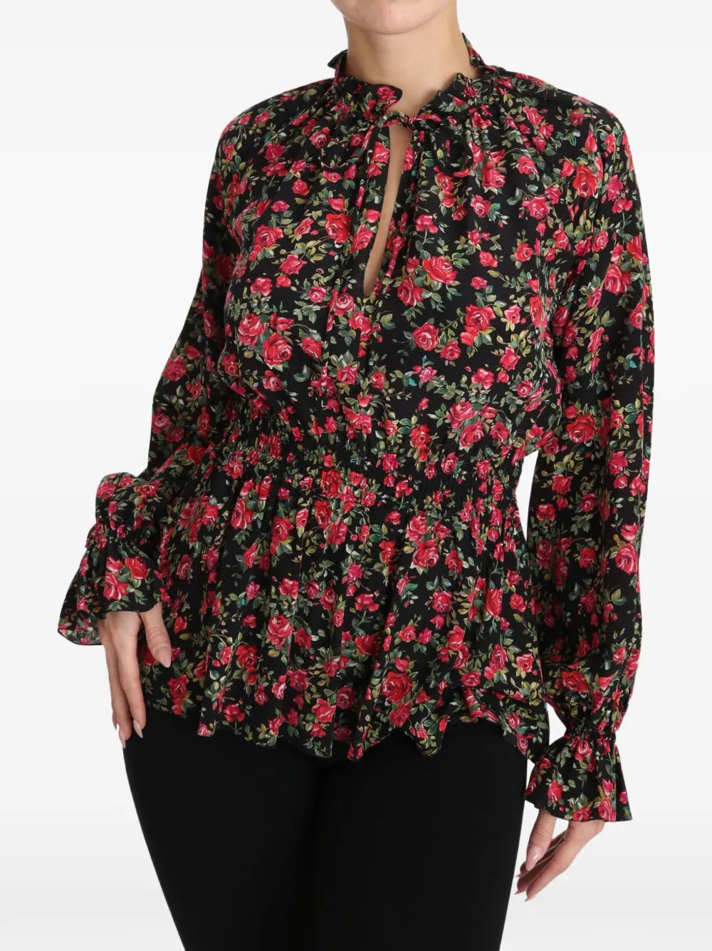 Dolce & Gabbana Shirt met bloemenprint Zwart