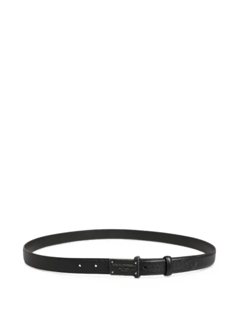 Dolce & Gabbana logo-plaque leather belt