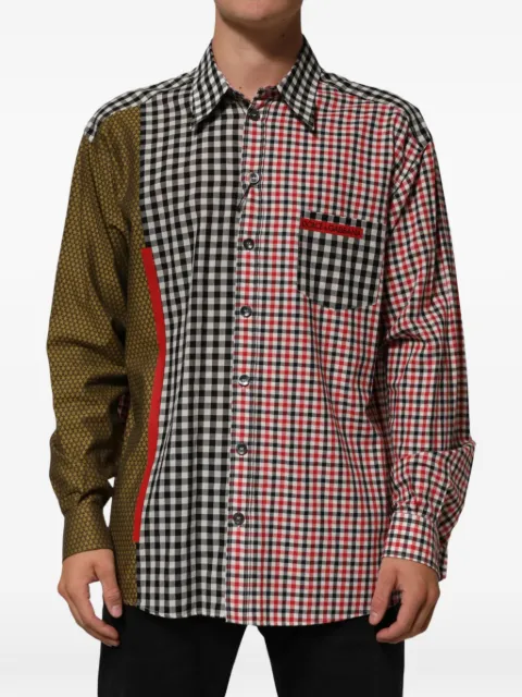 Dolce & Gabbana camisa con diseño patchwork y motivo de cuadros