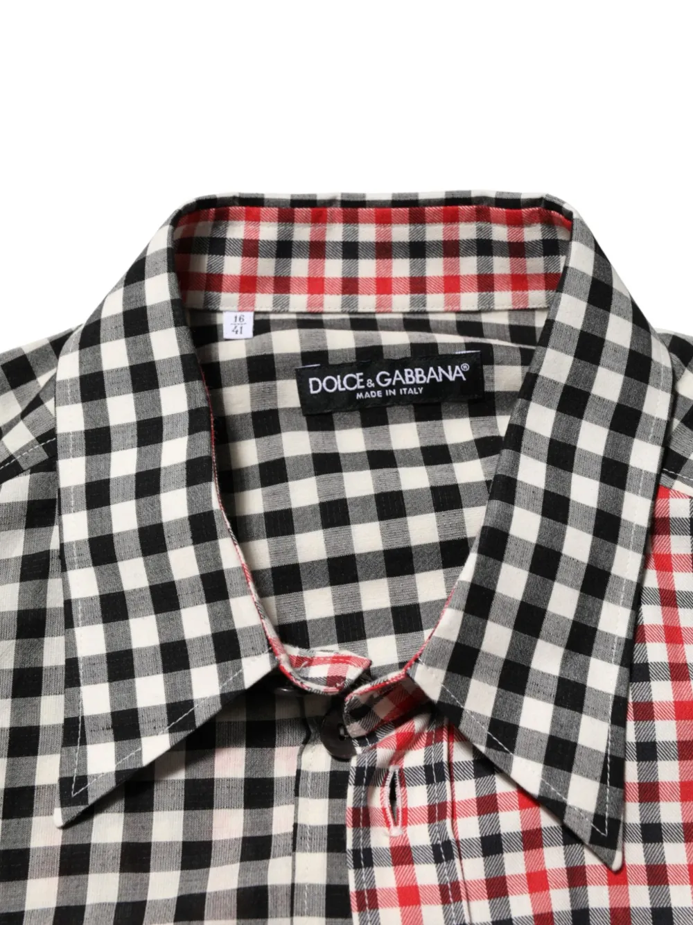 Dolce & Gabbana Geruit overhemd met patchwork Wit