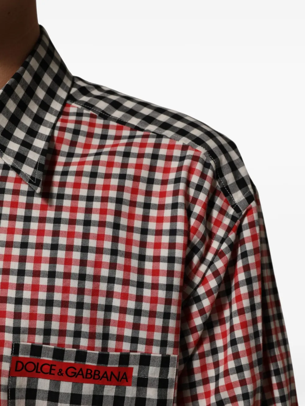 Dolce & Gabbana Geruit overhemd met patchwork Wit