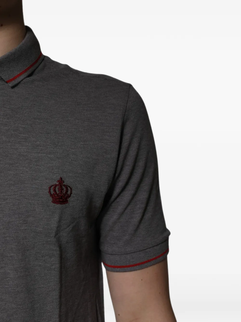 Dolce & Gabbana Poloshirt met geborduurde kroon Grijs