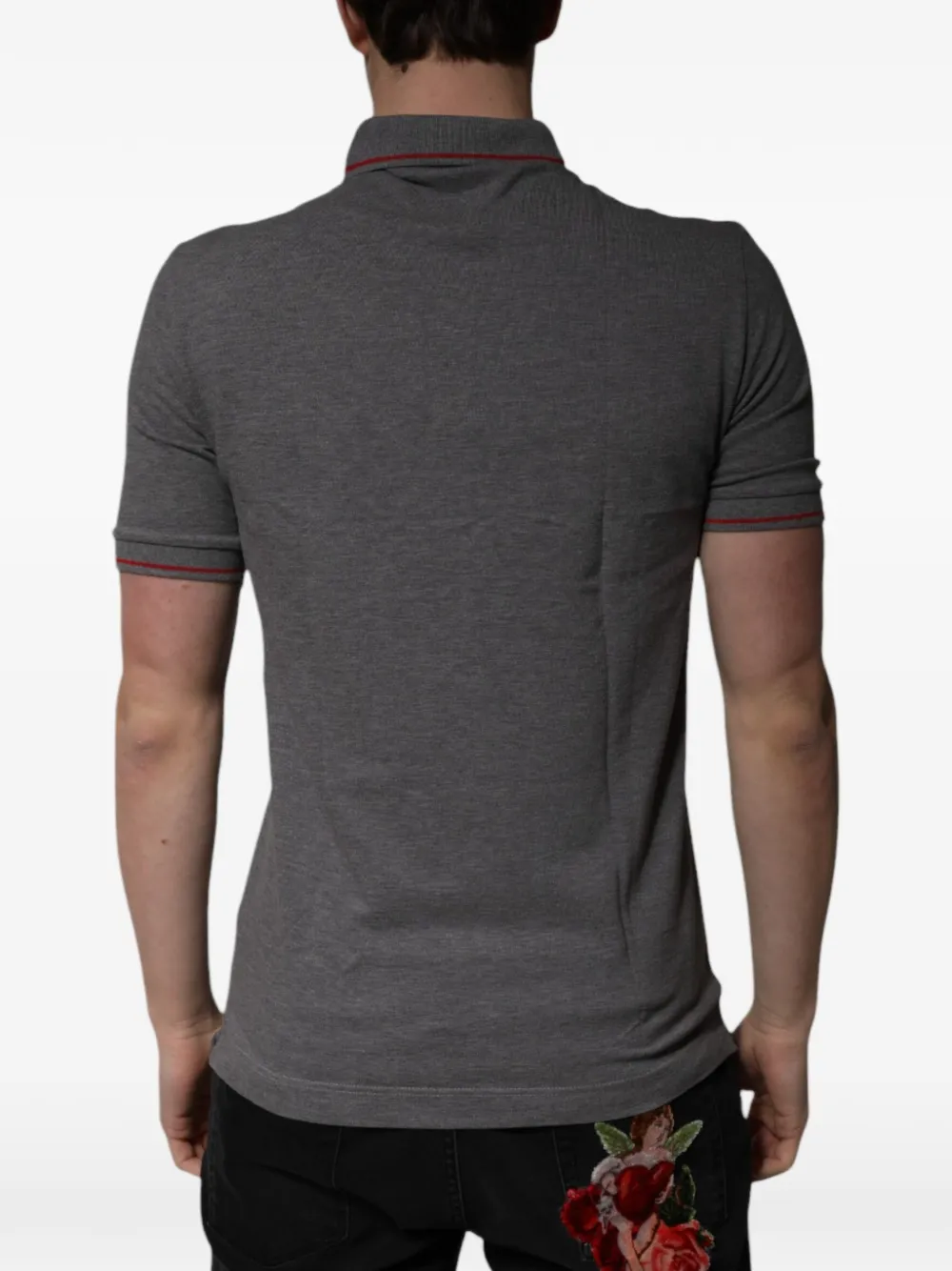 Dolce & Gabbana Poloshirt met geborduurde kroon Grijs