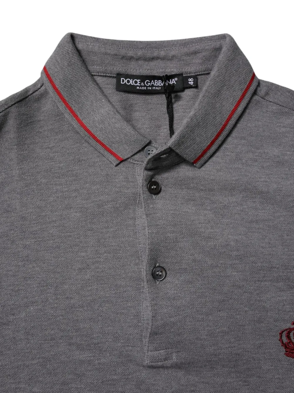 Dolce & Gabbana Poloshirt met geborduurde kroon Grijs