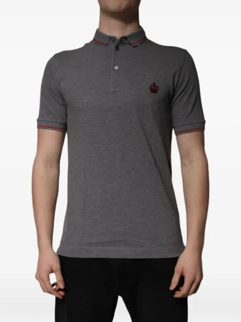 Dolce & Gabbana crown-embroidered polo shirt