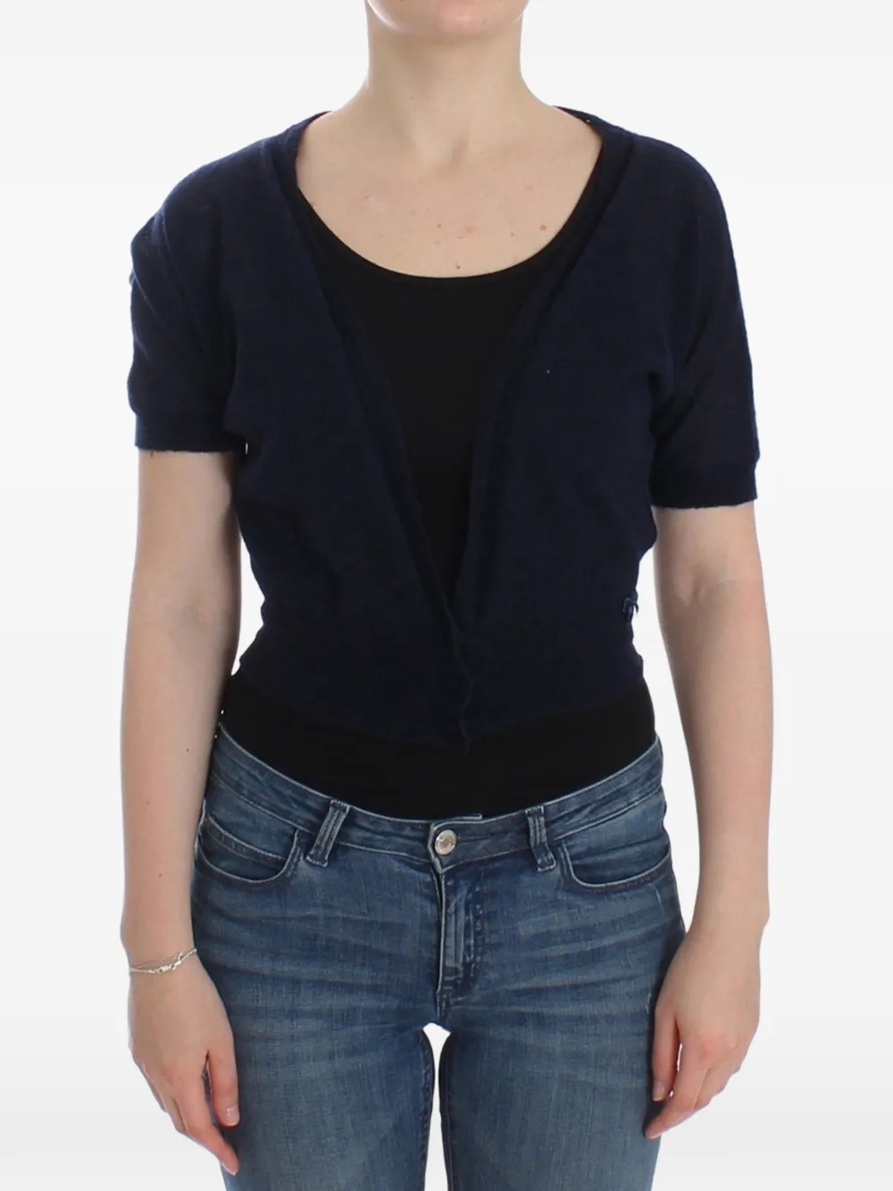 Ermanno Scervino V-neck short-sleeve cardigan - Blu