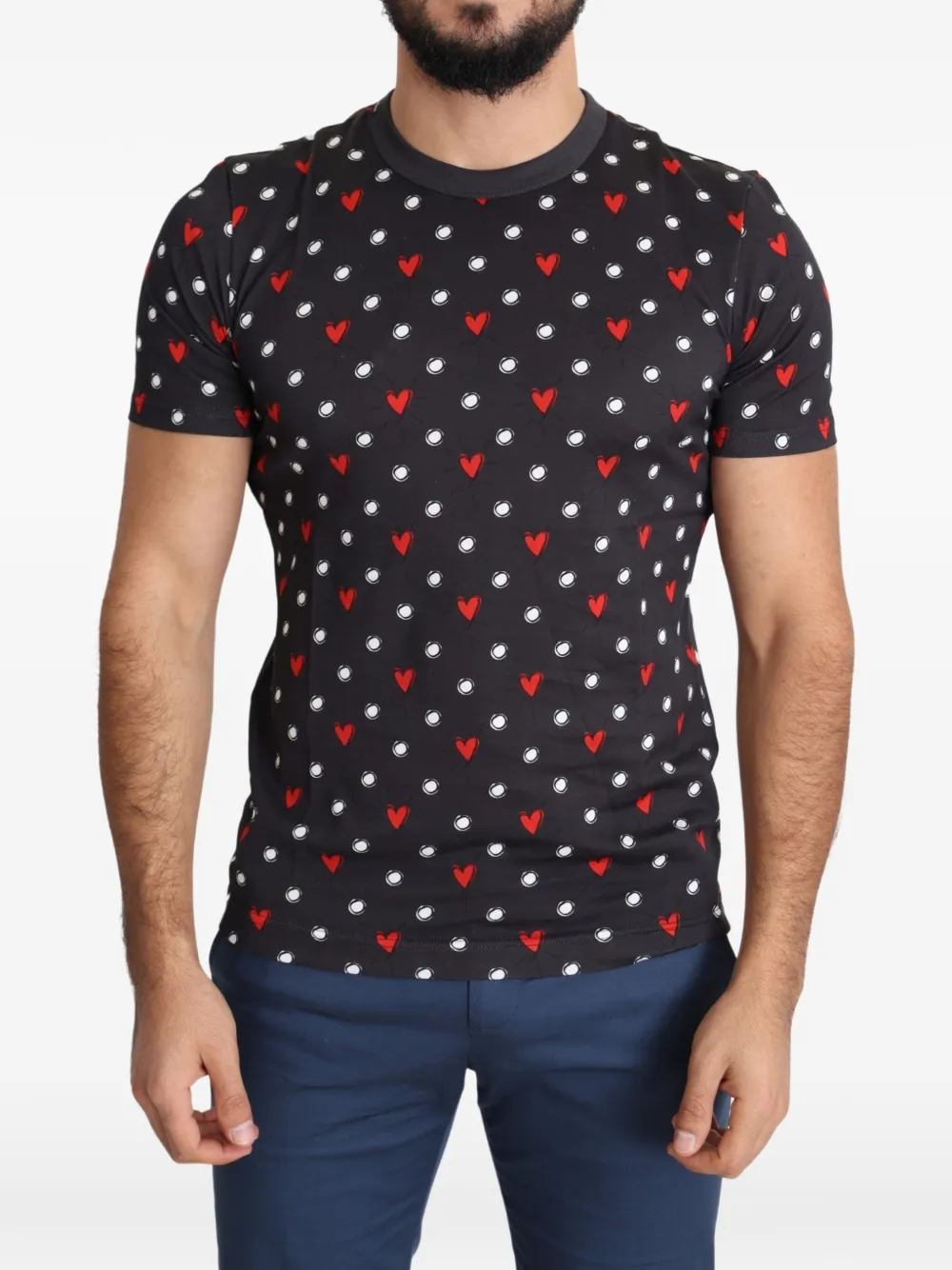 Dolce & Gabbana heart-print T-shirt - Schwarz