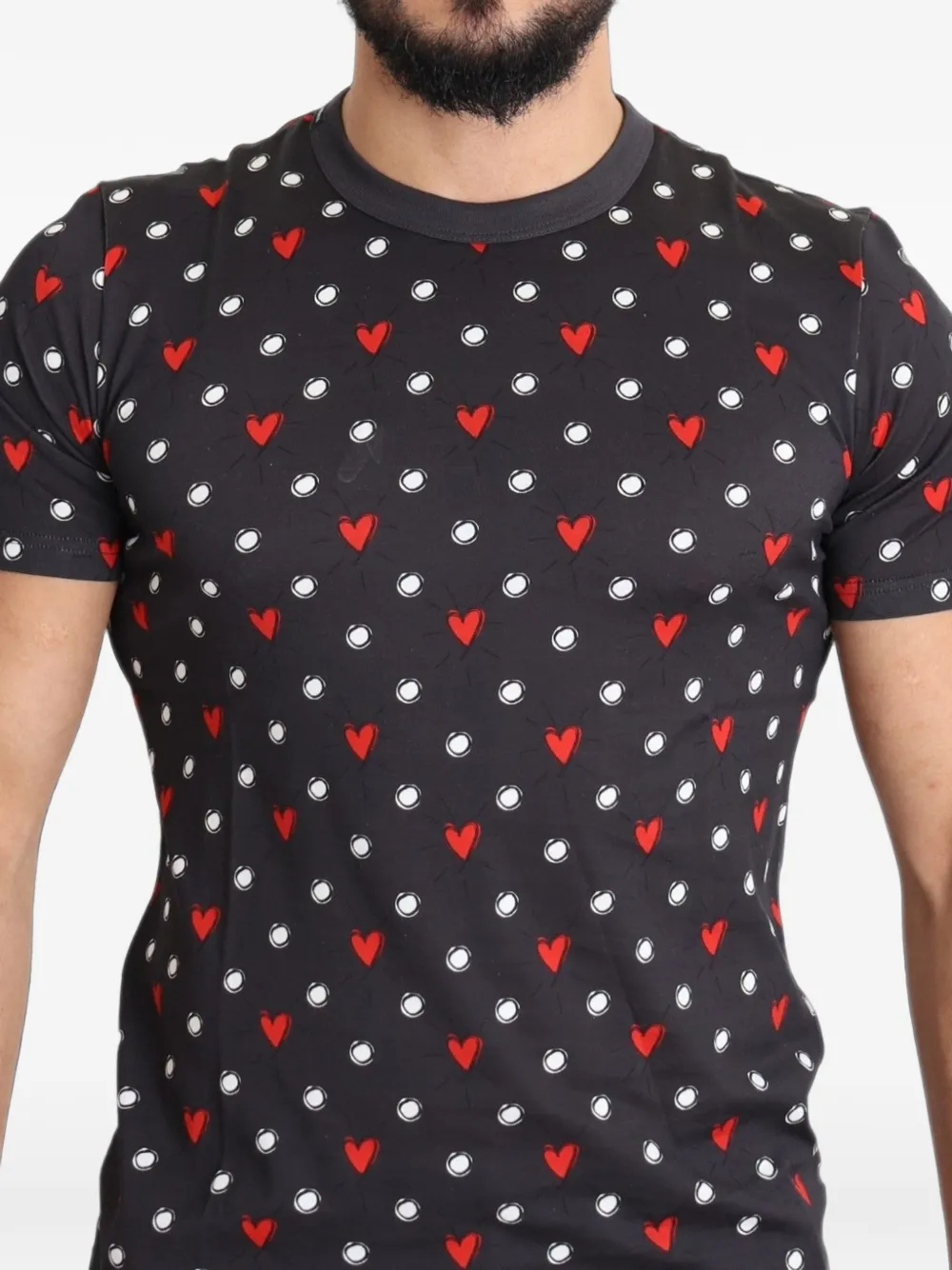 Dolce & Gabbana T-shirt met hartprint Zwart