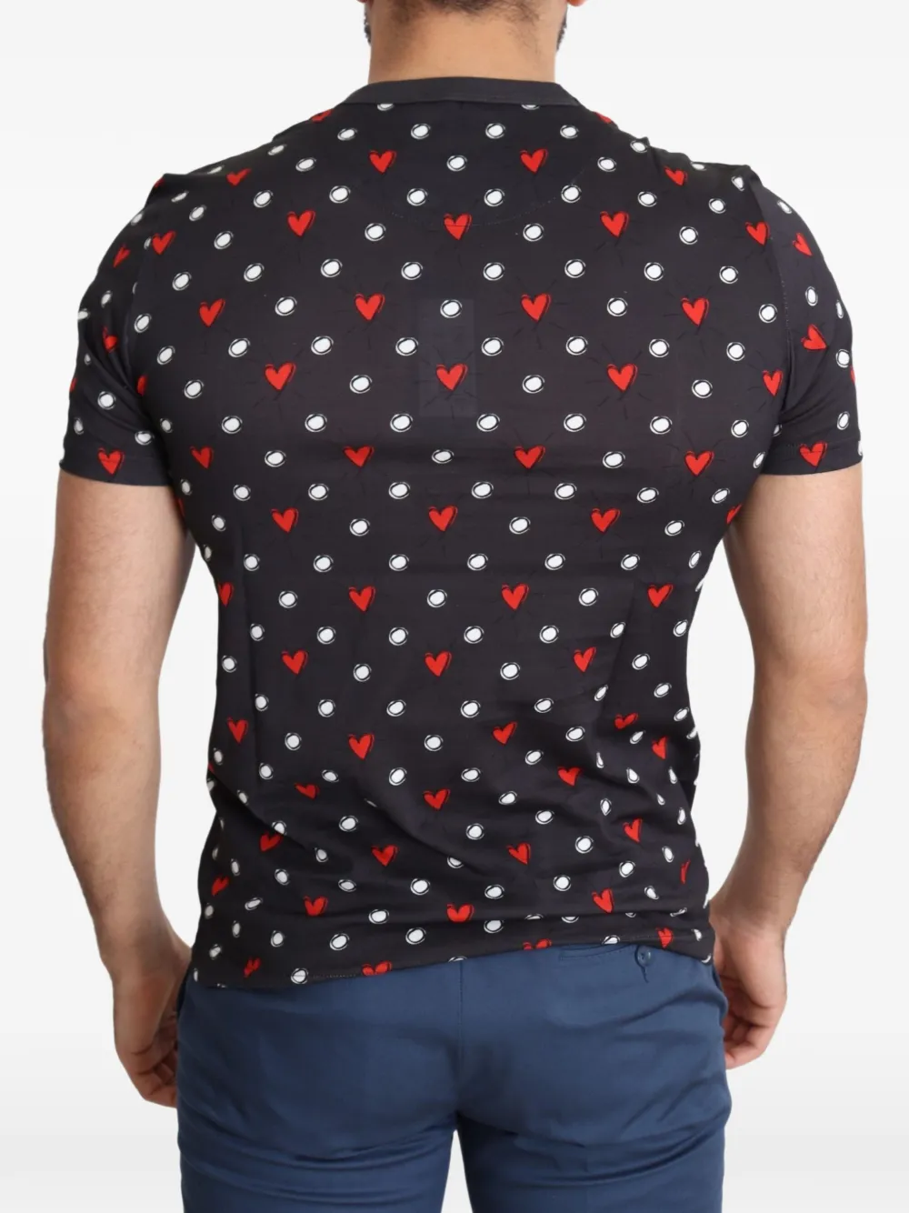 Dolce & Gabbana T-shirt met hartprint Zwart
