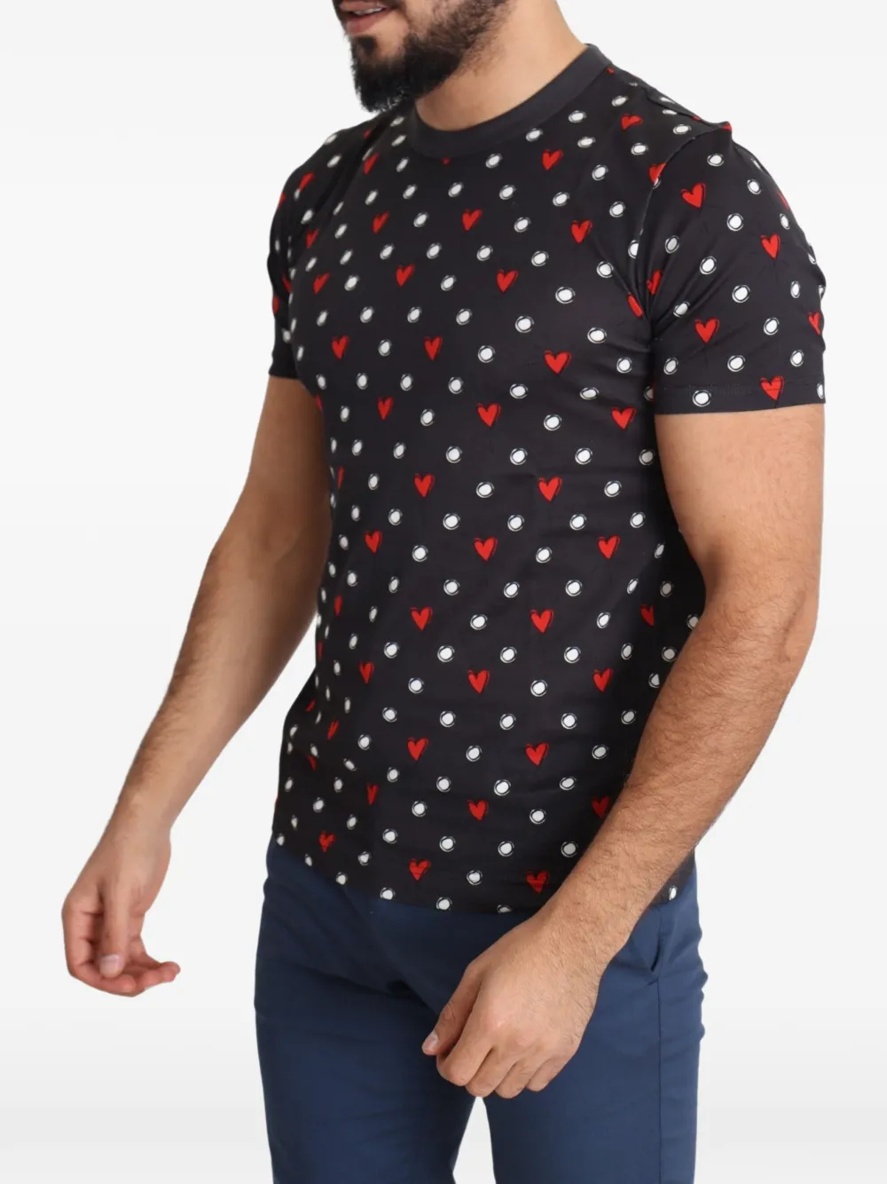 Dolce & Gabbana T-shirt met hartprint Zwart