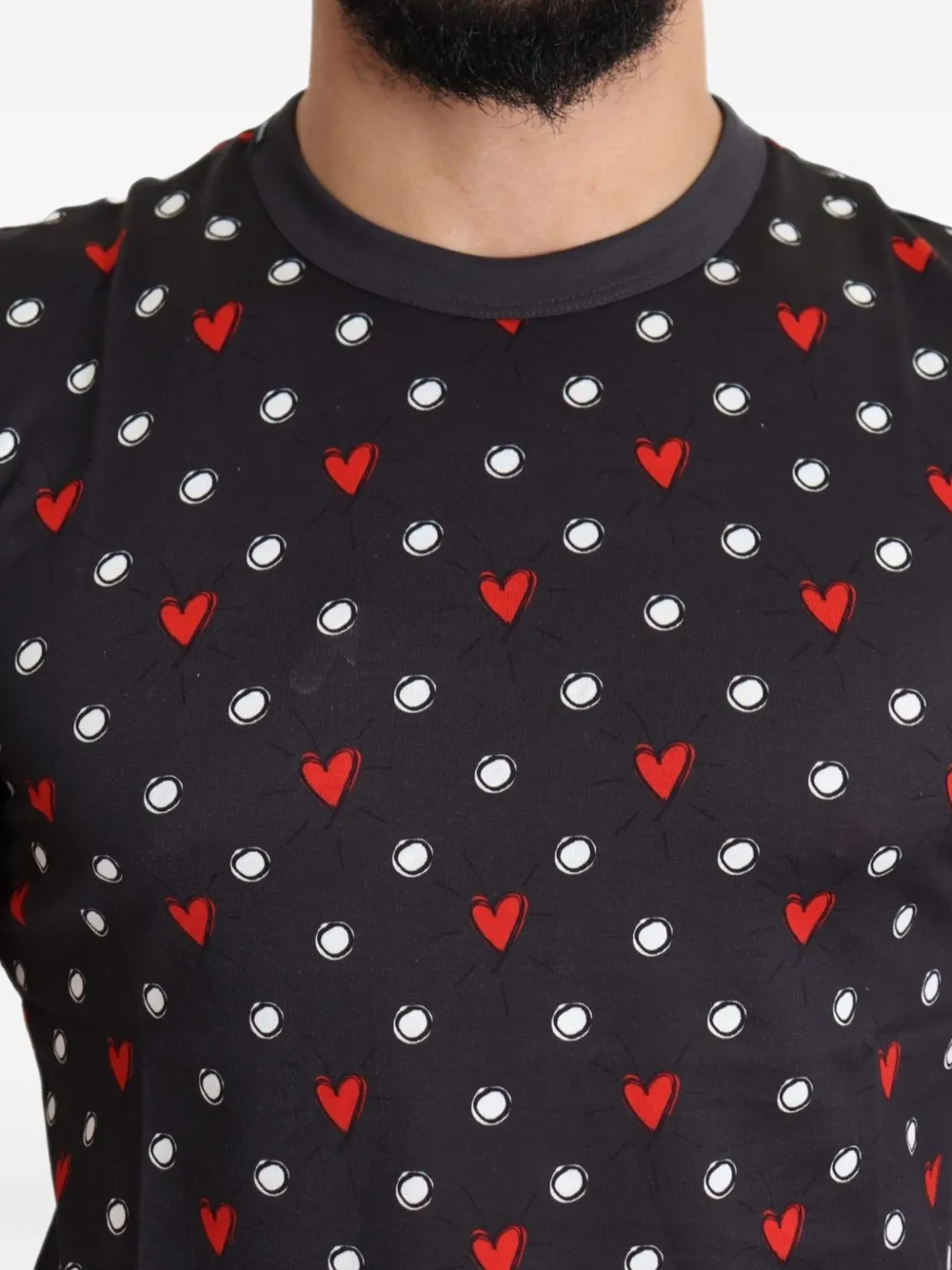 Dolce & Gabbana T-shirt met hartprint Zwart