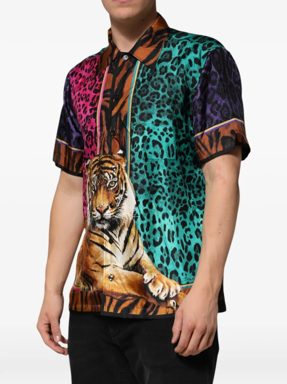 Dolce & Gabbana Overhemd met tijgerprint Bruin