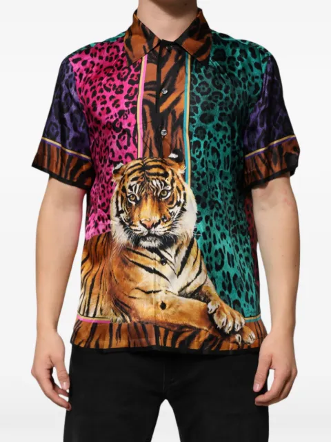 Dolce & Gabbana tiger-print silk shirt