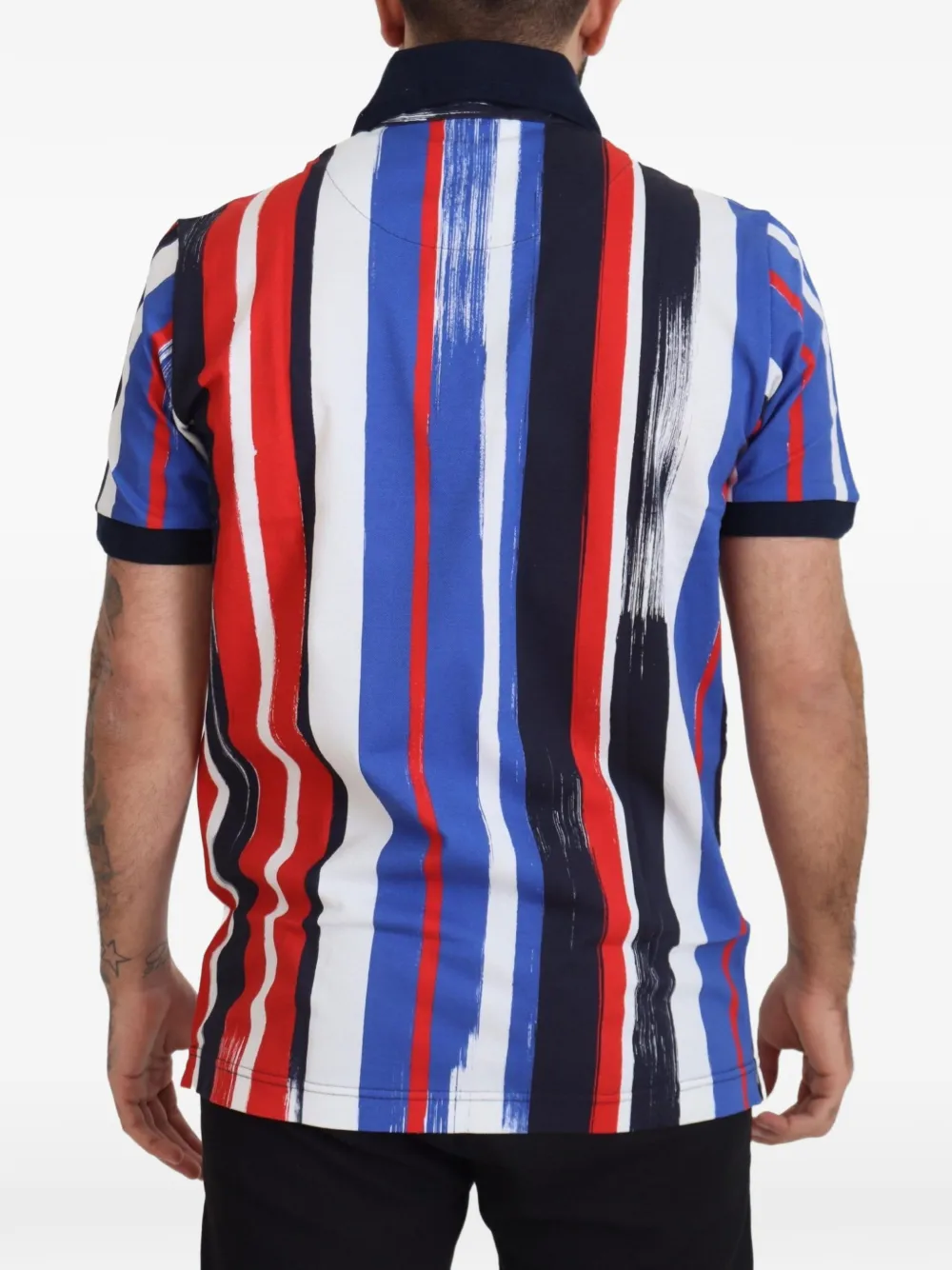 Dolce & Gabbana Gestreept poloshirt met verfstreek-effect Blauw