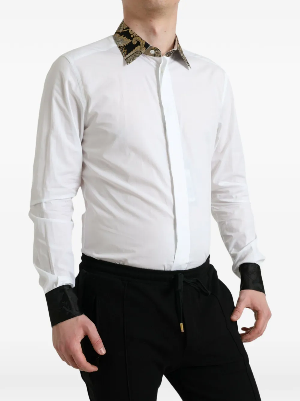 Dolce & Gabbana jacquard-collar shirt Wit