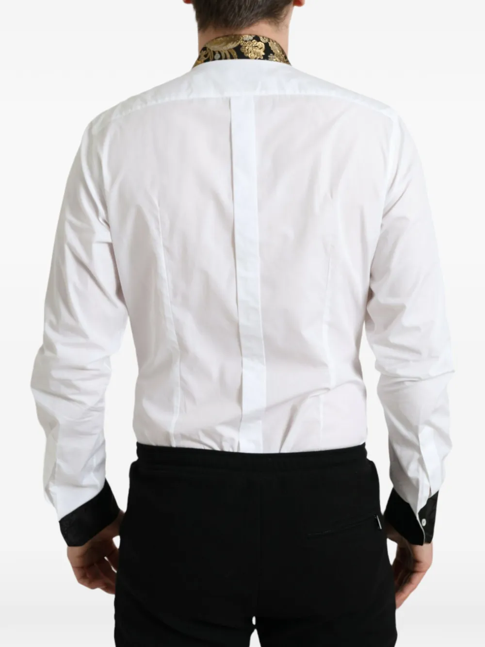 Dolce & Gabbana jacquard-collar shirt Wit