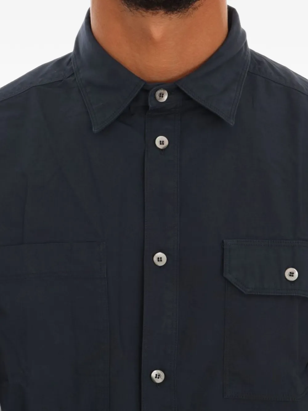 John Galliano Overhemd met popeline textuur Blauw