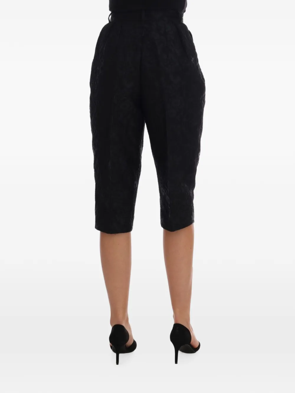 Dolce & Gabbana Brokaat capri shorts Zwart