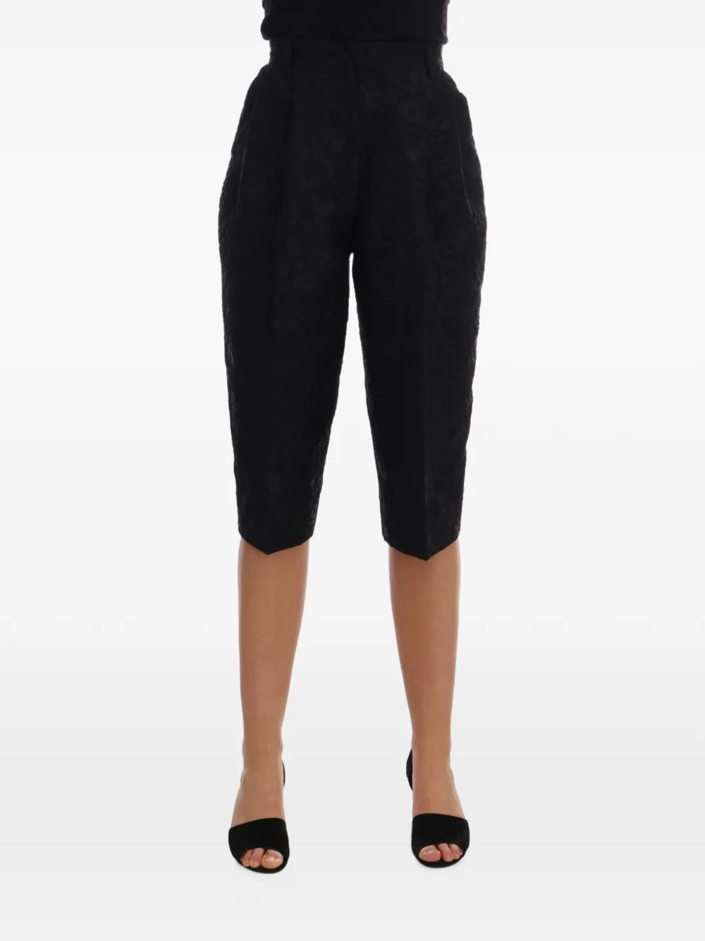 Dolce & Gabbana brocade capri shorts - Nero