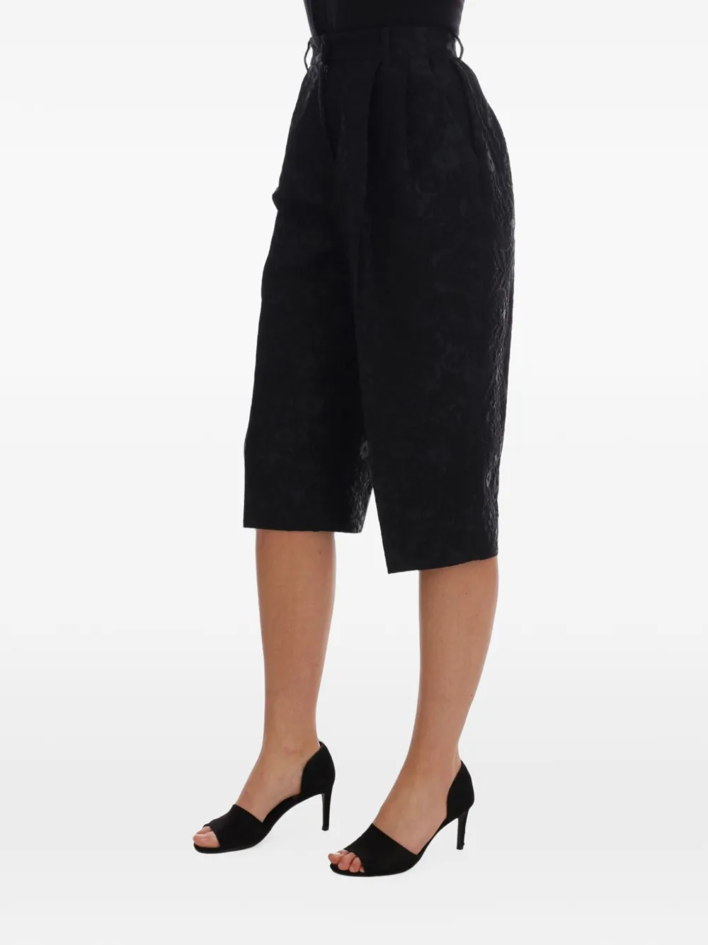 Dolce & Gabbana Brokaat capri shorts Zwart