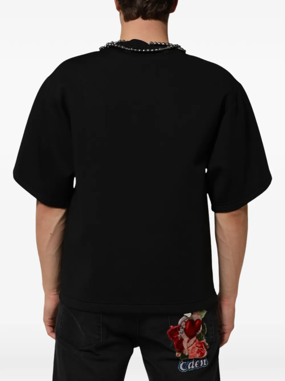Dolce & Gabbana necklace-embellished T-shirt Zwart