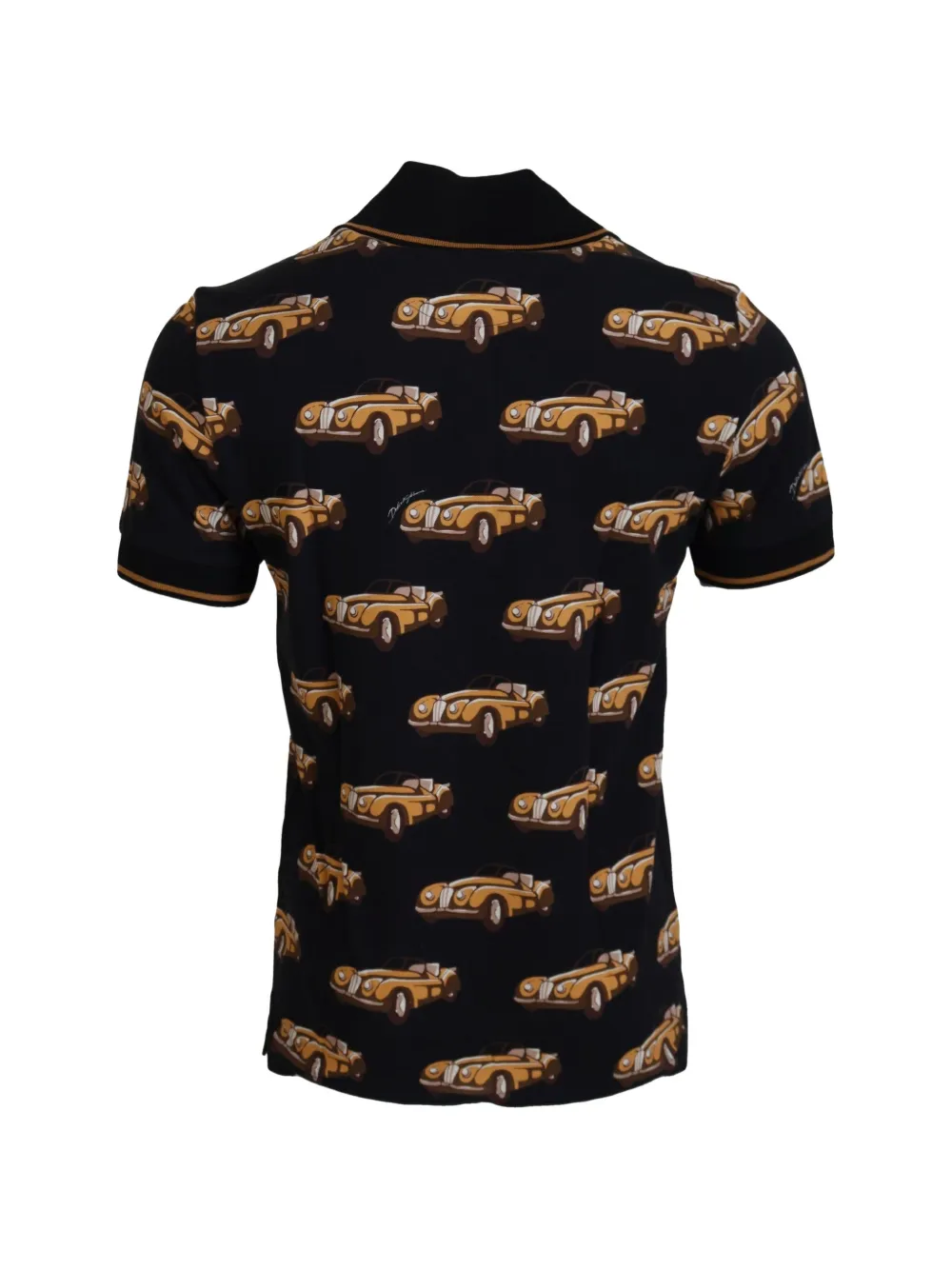 Dolce & Gabbana Poloshirt met autoprint Zwart