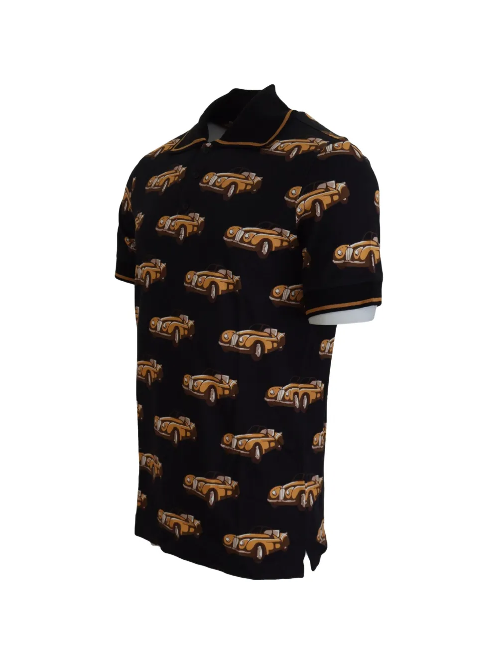 Dolce & Gabbana Poloshirt met autoprint Zwart