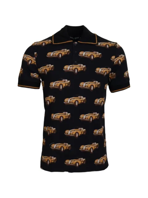 Dolce & Gabbana car-print polo shirt