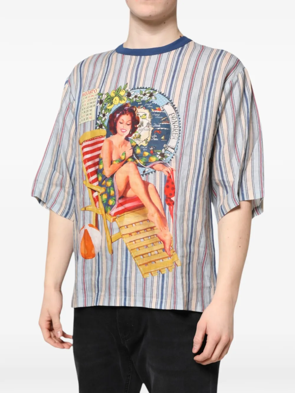 Dolce & Gabbana T-shirt met grafische print Beige