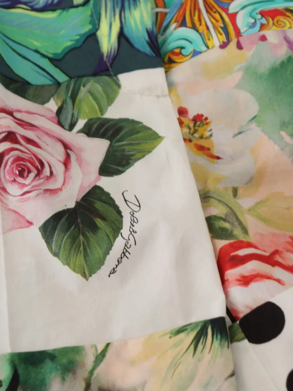 Dolce & Gabbana Shorts met patchwork en bloemenprint Wit