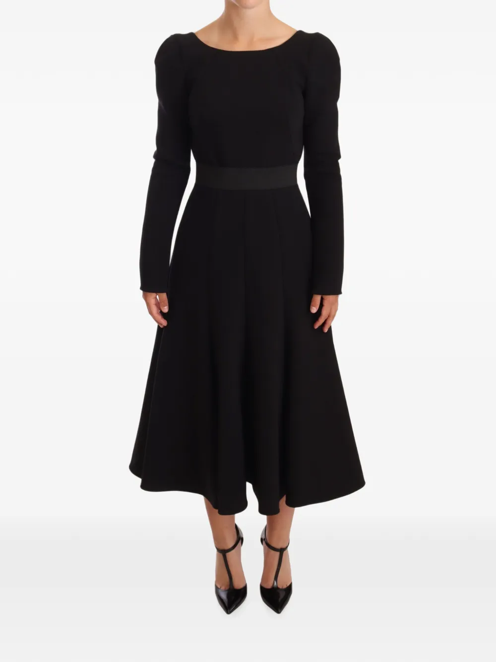 Dolce & Gabbana open-back flared midi dress - Schwarz