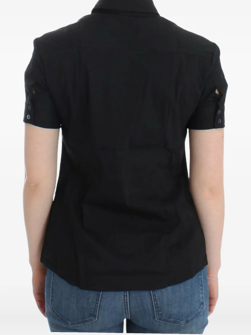 John Galliano short-sleeve button-up shirt Zwart