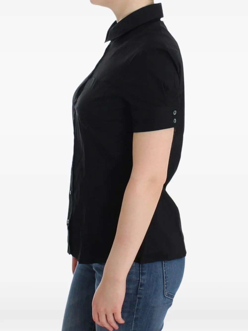 John Galliano short-sleeve button-up shirt Zwart
