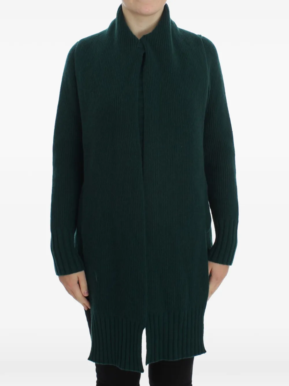 Dolce & Gabbana ribbed-knit high-neck cardigan - Green