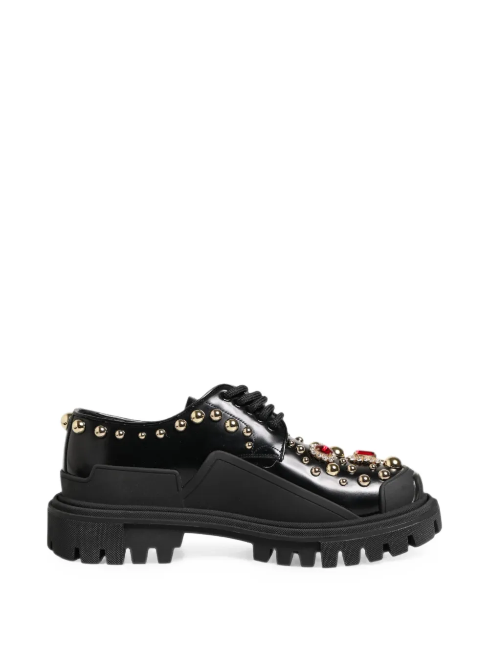 Dolce & Gabbana crystal-embellished studded Derby shoes