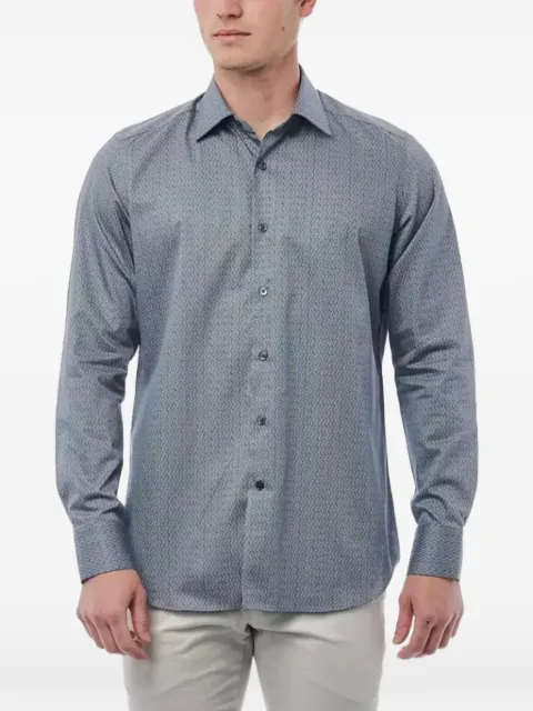 Bagutta geometric-print slim-fit shirt