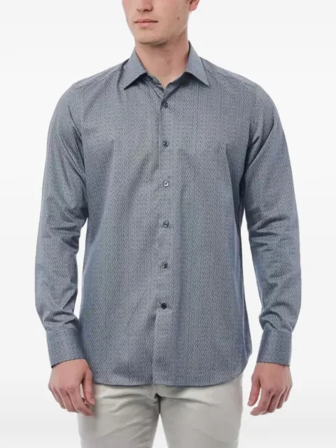 Bagutta geometric-print slim-fit shirt
