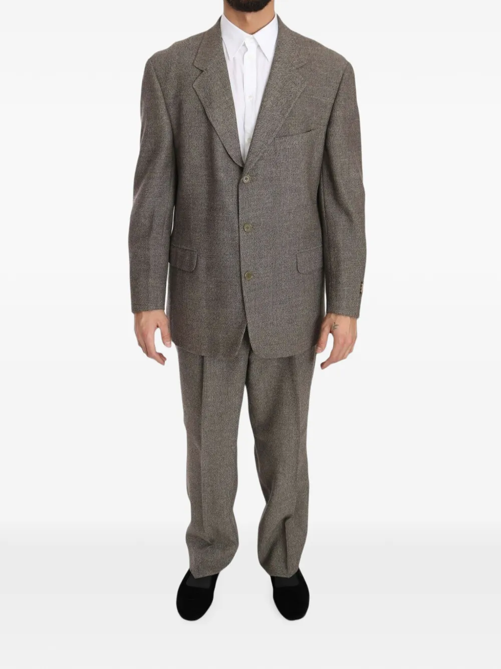 FENDI single-breasted wool suit - Marrone