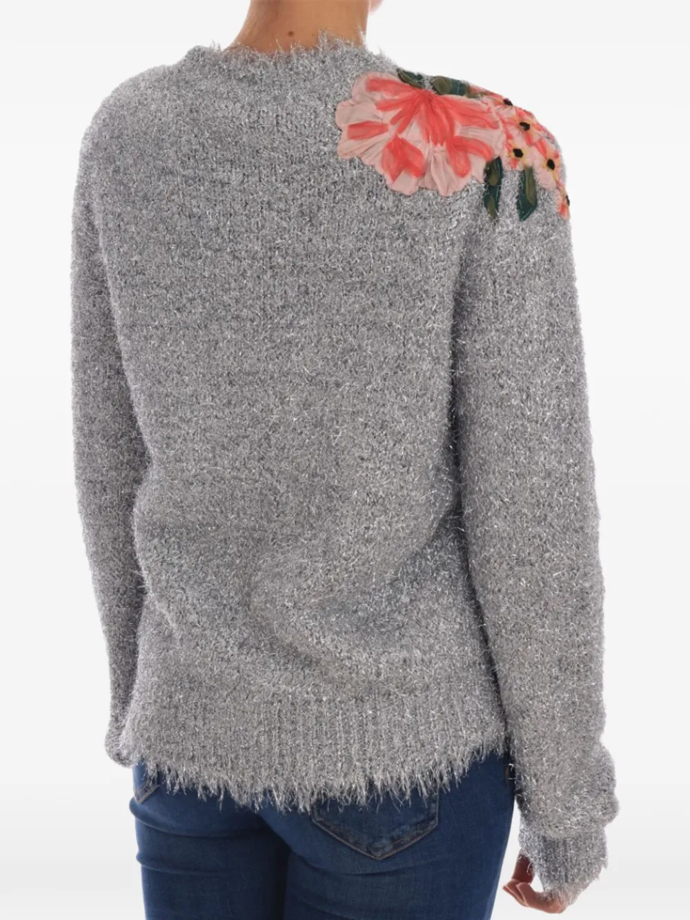 Dolce & Gabbana Metallic vest met bloemapplicatie Zilver