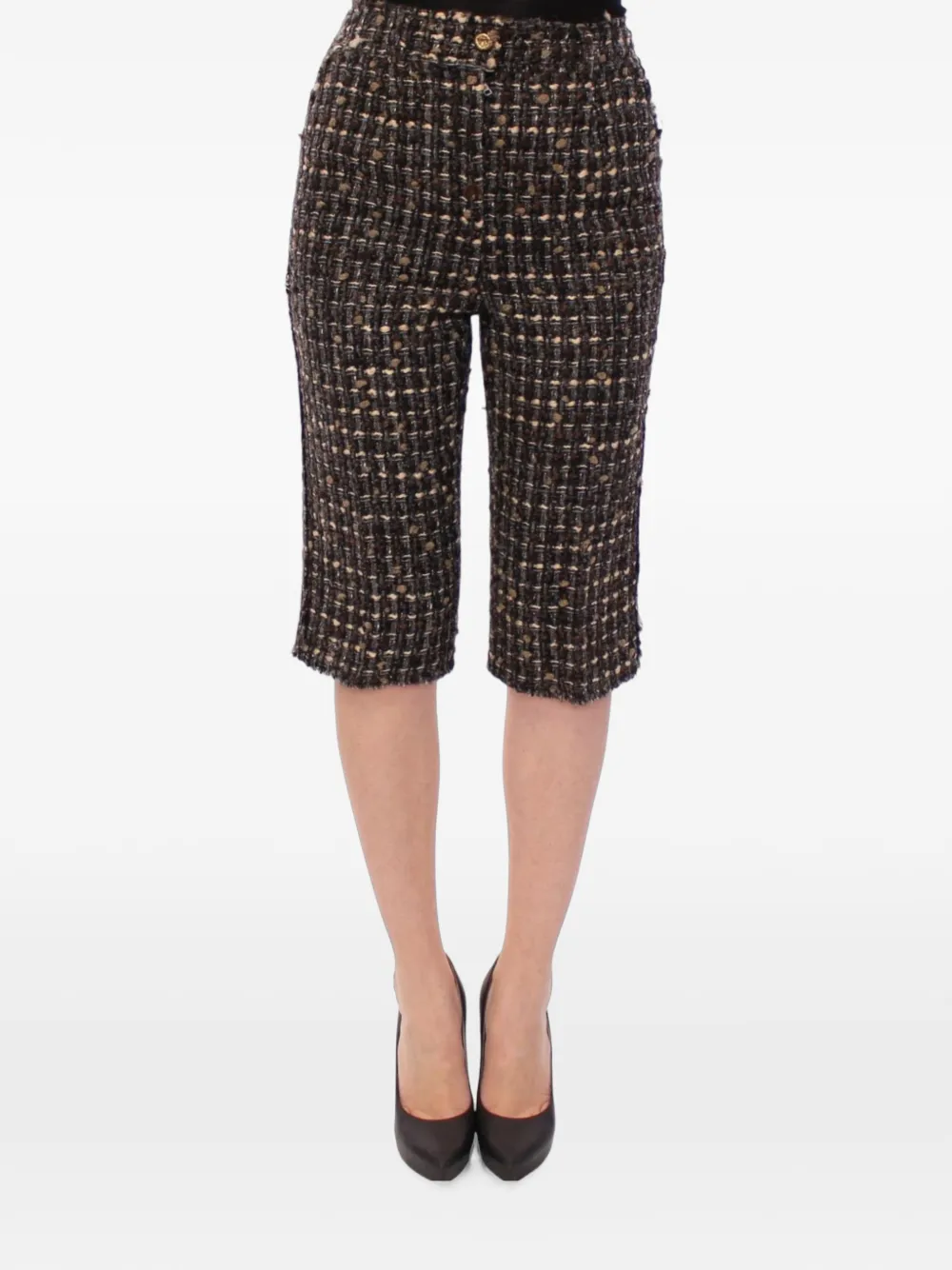 Dolce & Gabbana tweed-effect shorts - Marrone