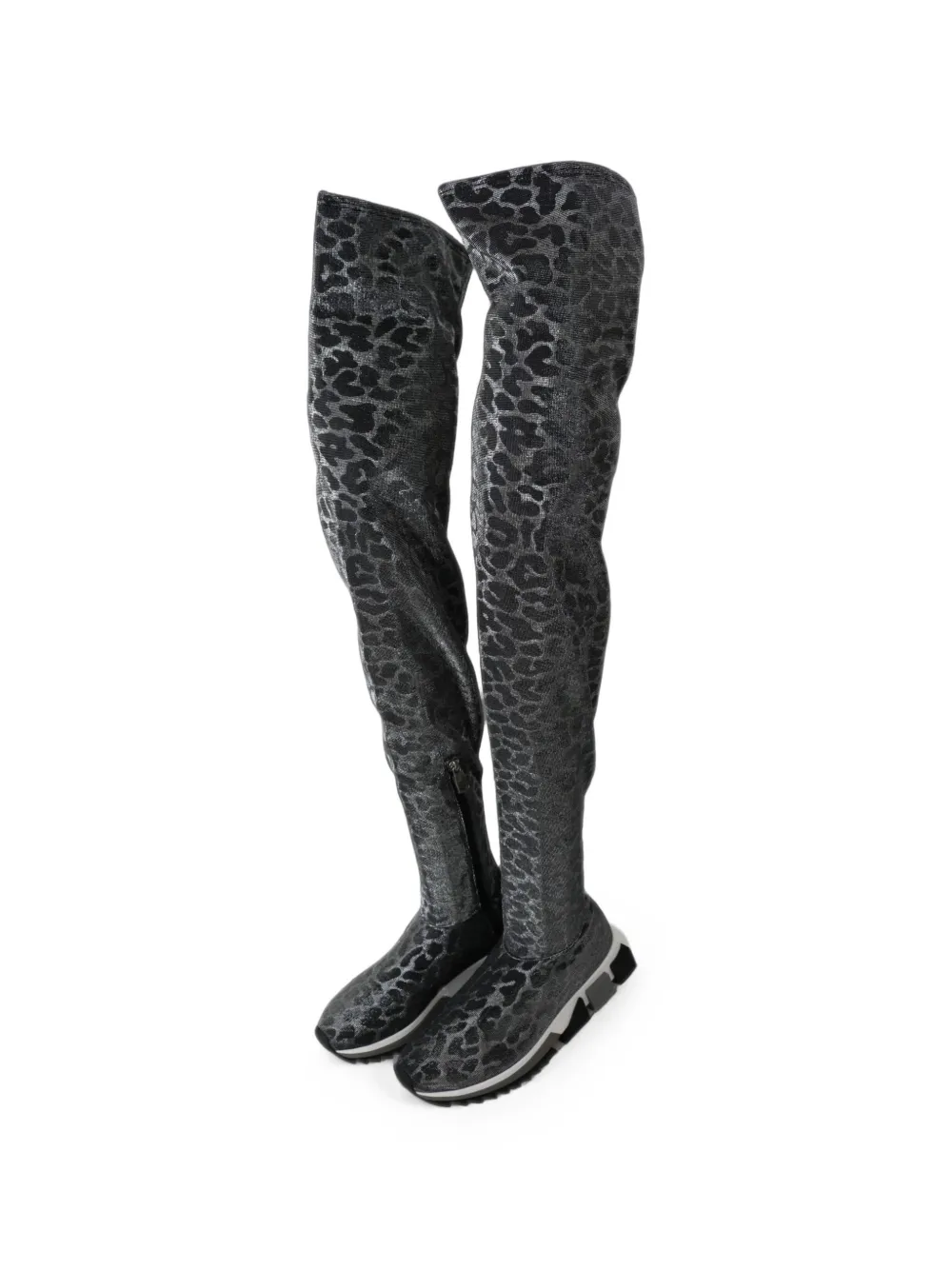 Dolce & Gabbana leopard-print over-the-knee boots Grijs