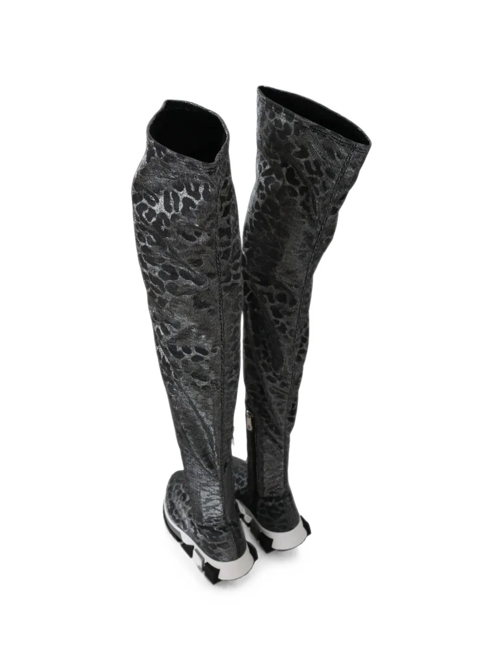 Dolce & Gabbana leopard-print over-the-knee boots Grijs