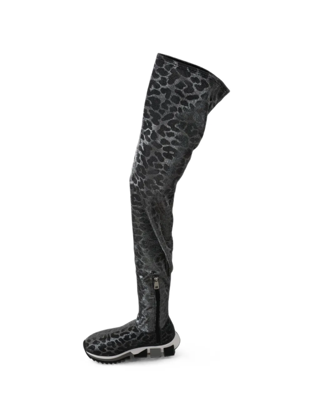 Dolce & Gabbana leopard-print over-the-knee boots Grijs