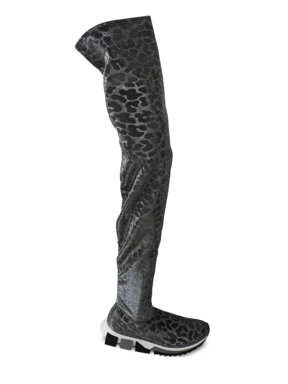 Dolce & Gabbana leopard-print over-the-knee boots - Grau