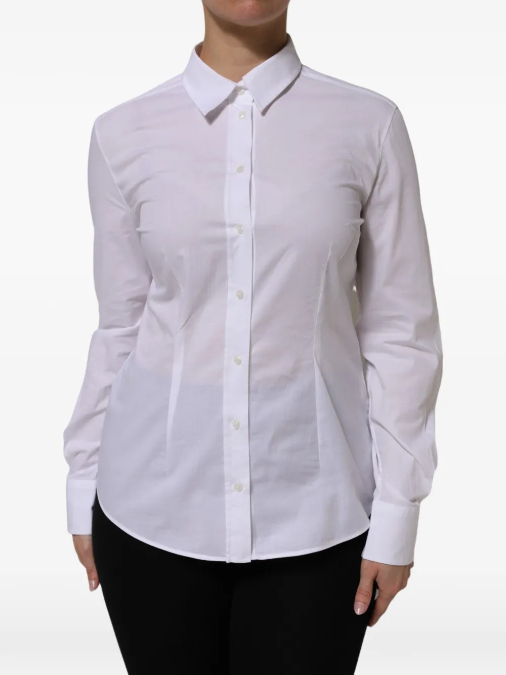 Dolce & Gabbana point-collar long-sleeve shirt · 38