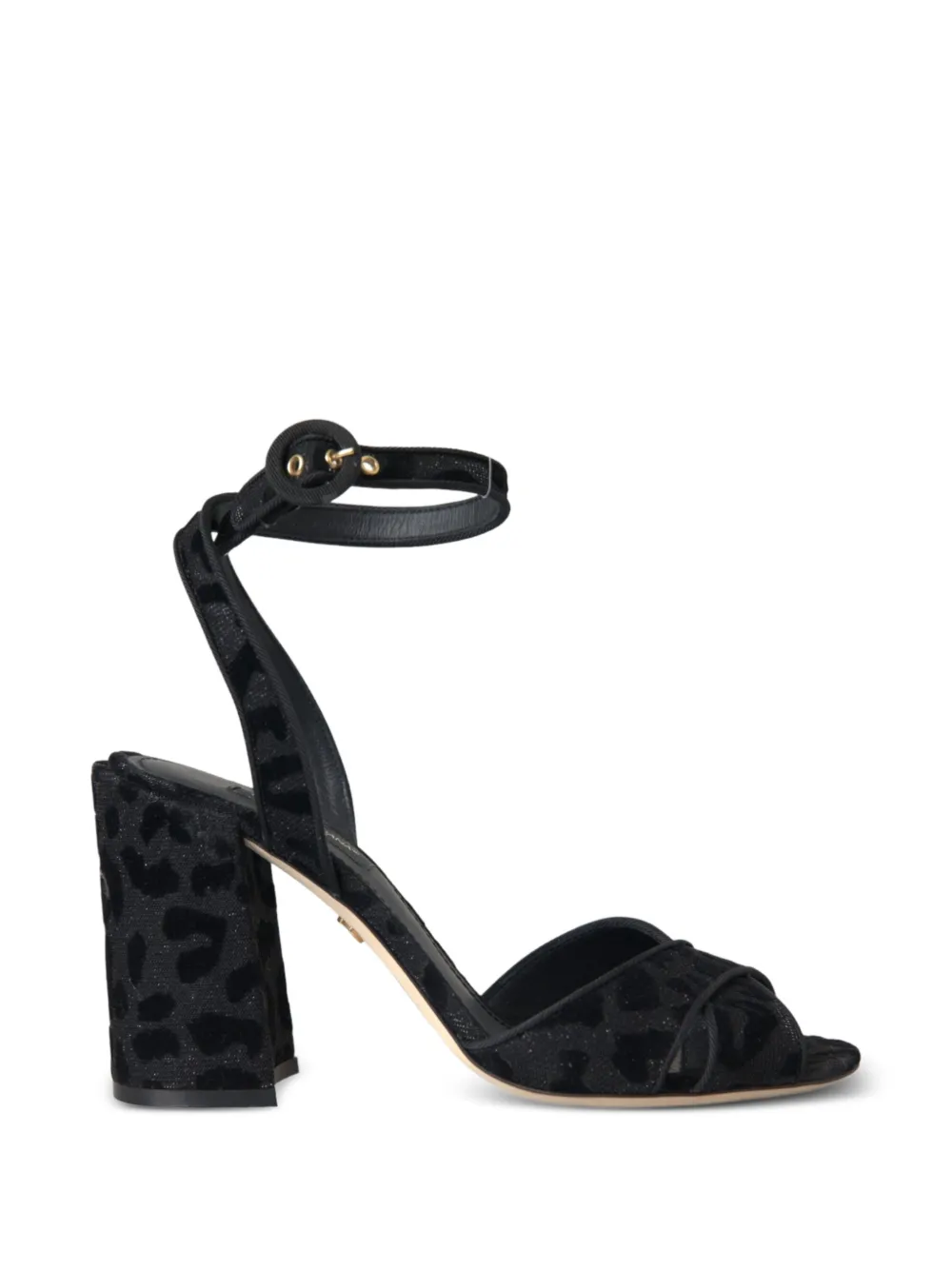 Dolce & Gabbana animal-print glitter-detail sandals - Schwarz