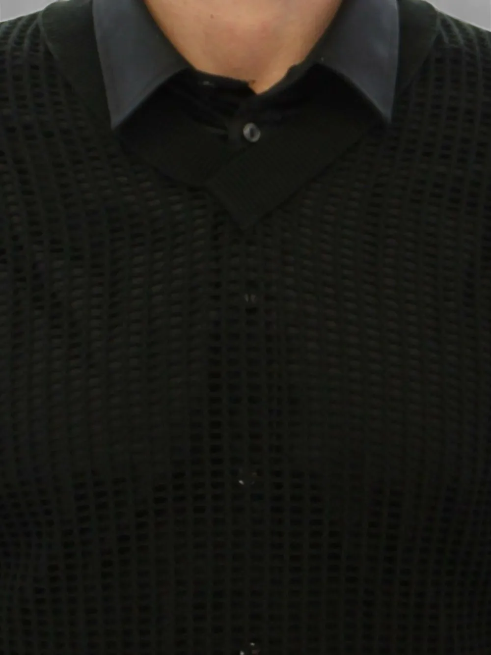 Dolce & Gabbana mesh-knit V-neck sweater Groen